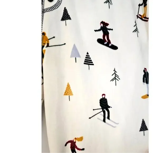 PJ Salvage Aprés Ski Print Pajama Set Long Sleeve Top & Bottoms Womens Sz S - Picture 6 of 10